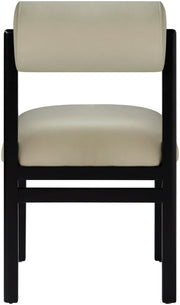Roundhill Vegan Leather Upholstered Dining Chair in Taupe, Set of 2 - 11054Taupe-C