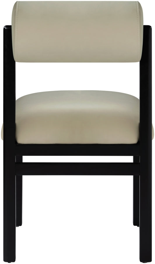 Roundhill Vegan Leather Upholstered Dining Chair in Taupe, Set of 2 - 11054Taupe-C
