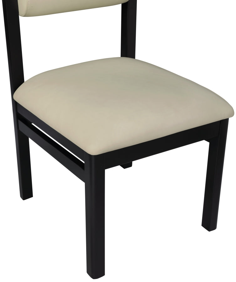 Roundhill Vegan Leather Upholstered Dining Chair in Taupe, Set of 2 - 11054Taupe-C