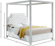 Rowan Velvet Queen Bed (3 Boxes) White - Gate FurnitureQueen Bed