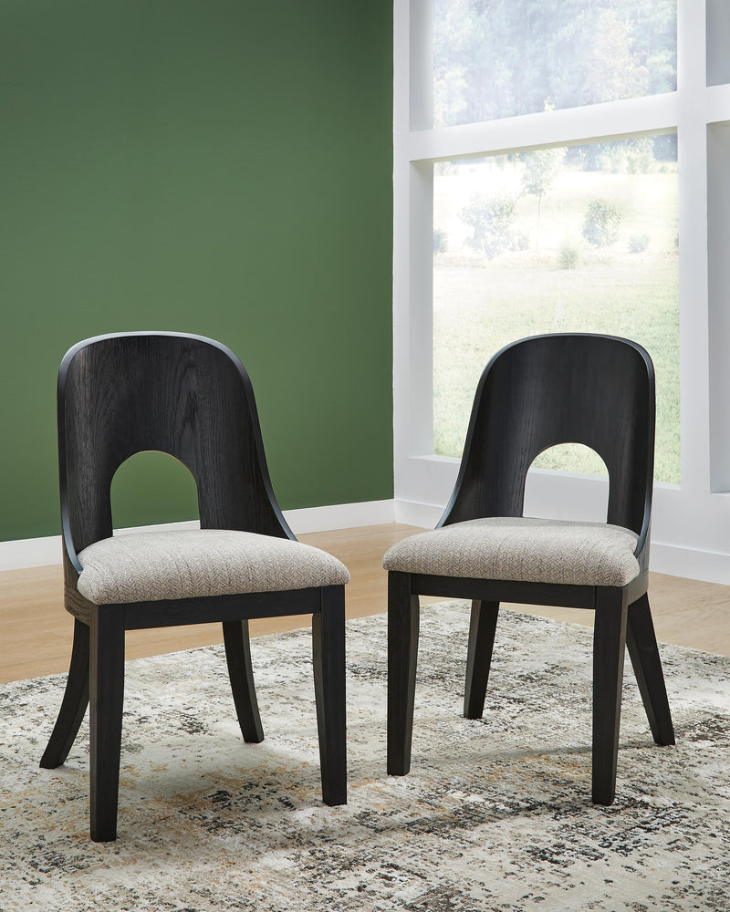 Rowanbeck Black Dining Chair (Set of 2) - D821-01X2