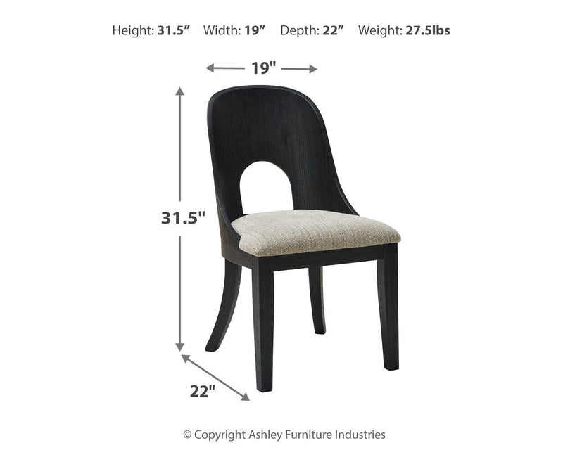 Rowanbeck Black Dining Chair (Set of 2) - D821-01X2