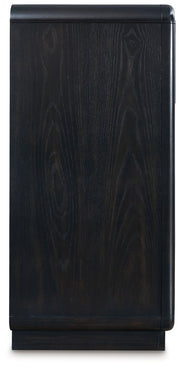 Rowanbeck California King Upholstered Panel Bed with Dresser in Gray/Black from Ashley - Luna Furniture