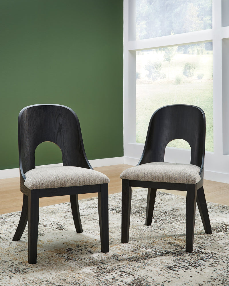 Rowanbeck Dining Table and 4 Chairs with Storage in Black from Ashley - Luna Furniture