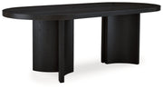 Rowanbeck Dining Table and 4 Chairs with Storage in Black from Ashley - Luna Furniture