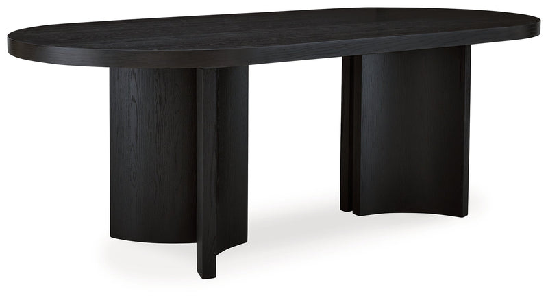 Rowanbeck Dining Table and 4 Chairs with Storage in Black from Ashley - Luna Furniture