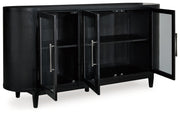 Rowanbeck Dining Table and 4 Chairs with Storage in Black from Ashley - Luna Furniture