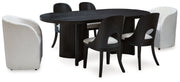 Rowanbeck Dining Table and 6 Chairs in Black - Gate FurnitureDining Room Set