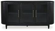 Rowanbeck Dining Table and 6 Chairs with Storage in Black from Ashley - Luna Furniture