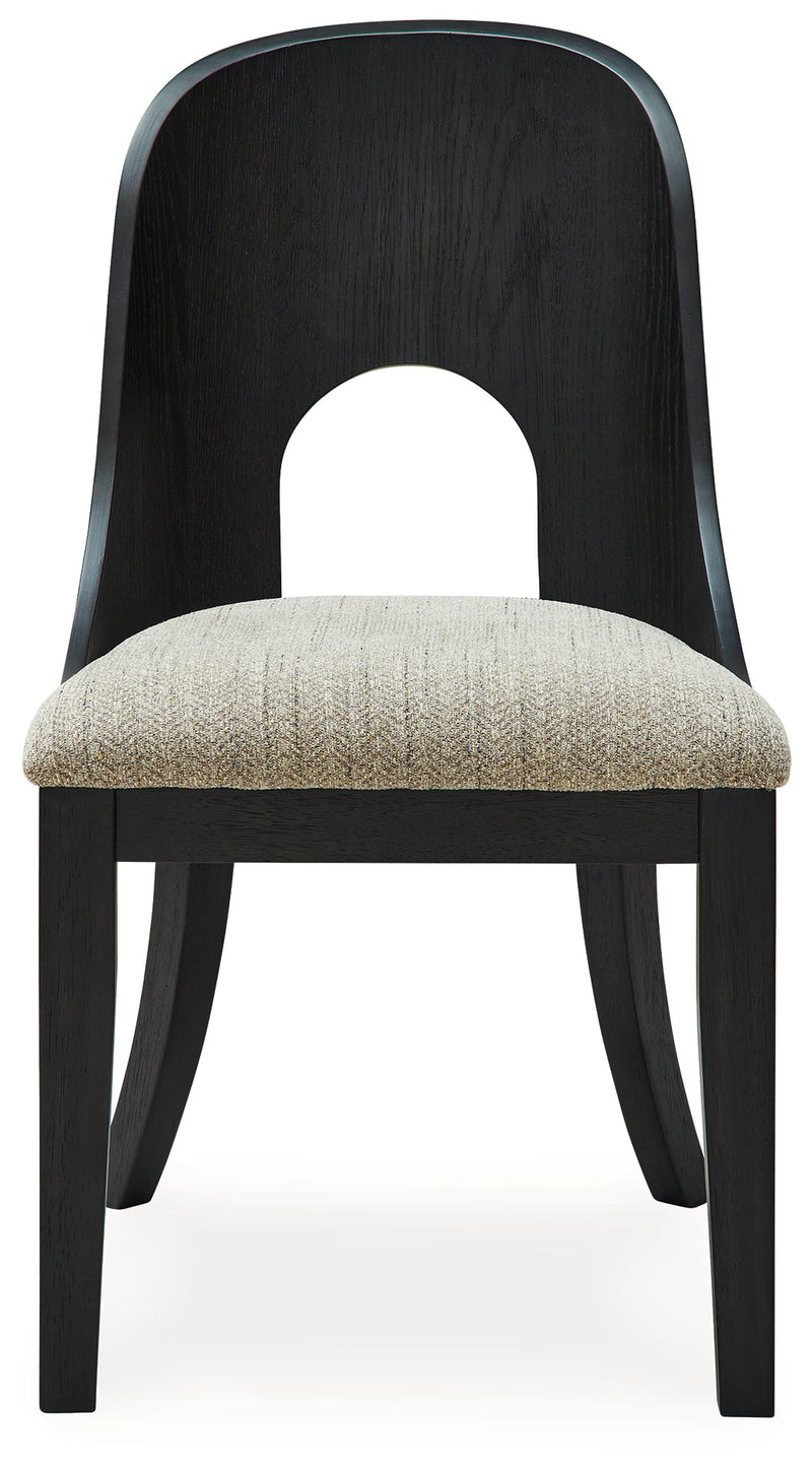 Rowanbeck Dining Table and 6 Chairs with Storage in Black from Ashley - Luna Furniture