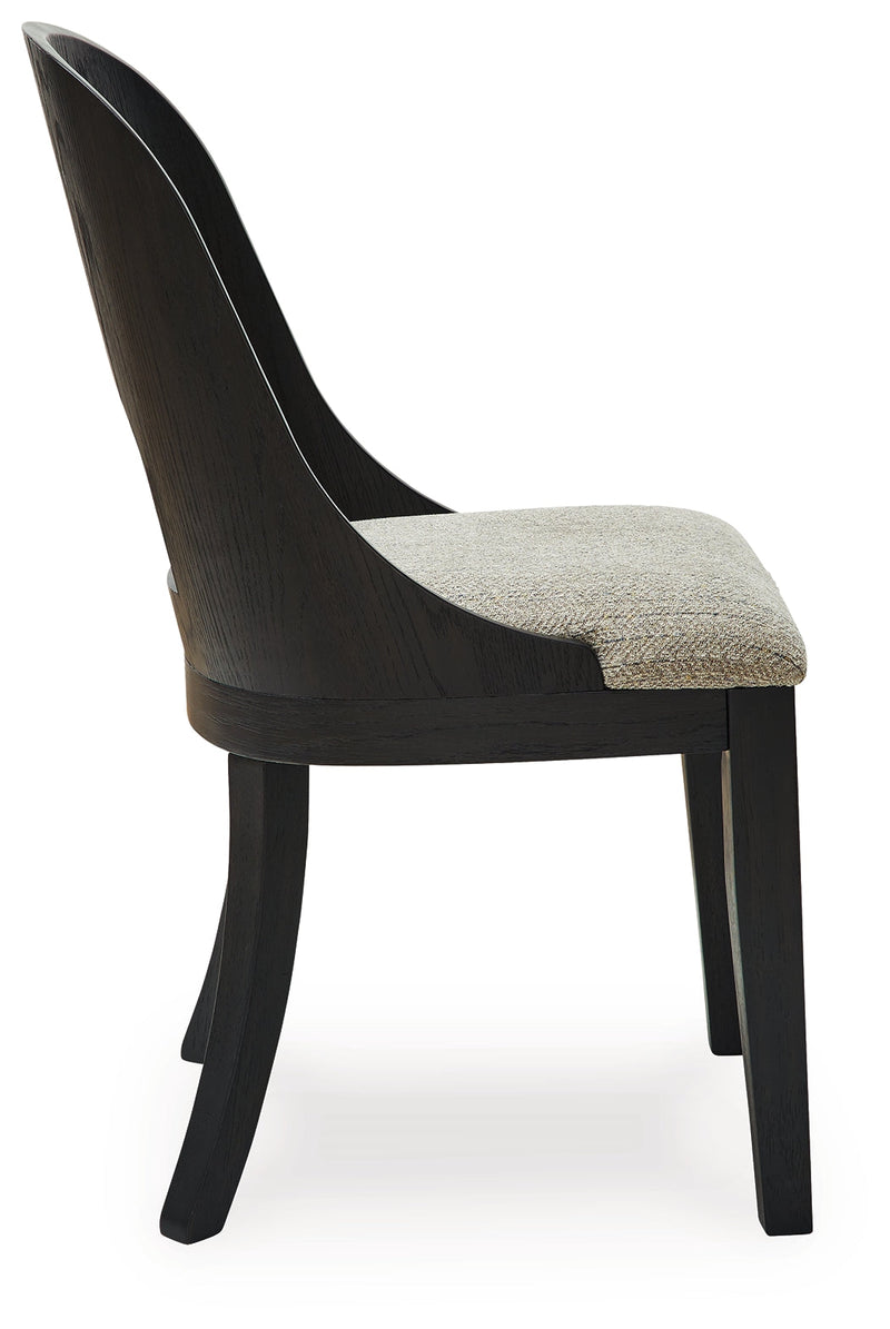 Rowanbeck Dining Table and 6 Chairs with Storage in Black from Ashley - Luna Furniture