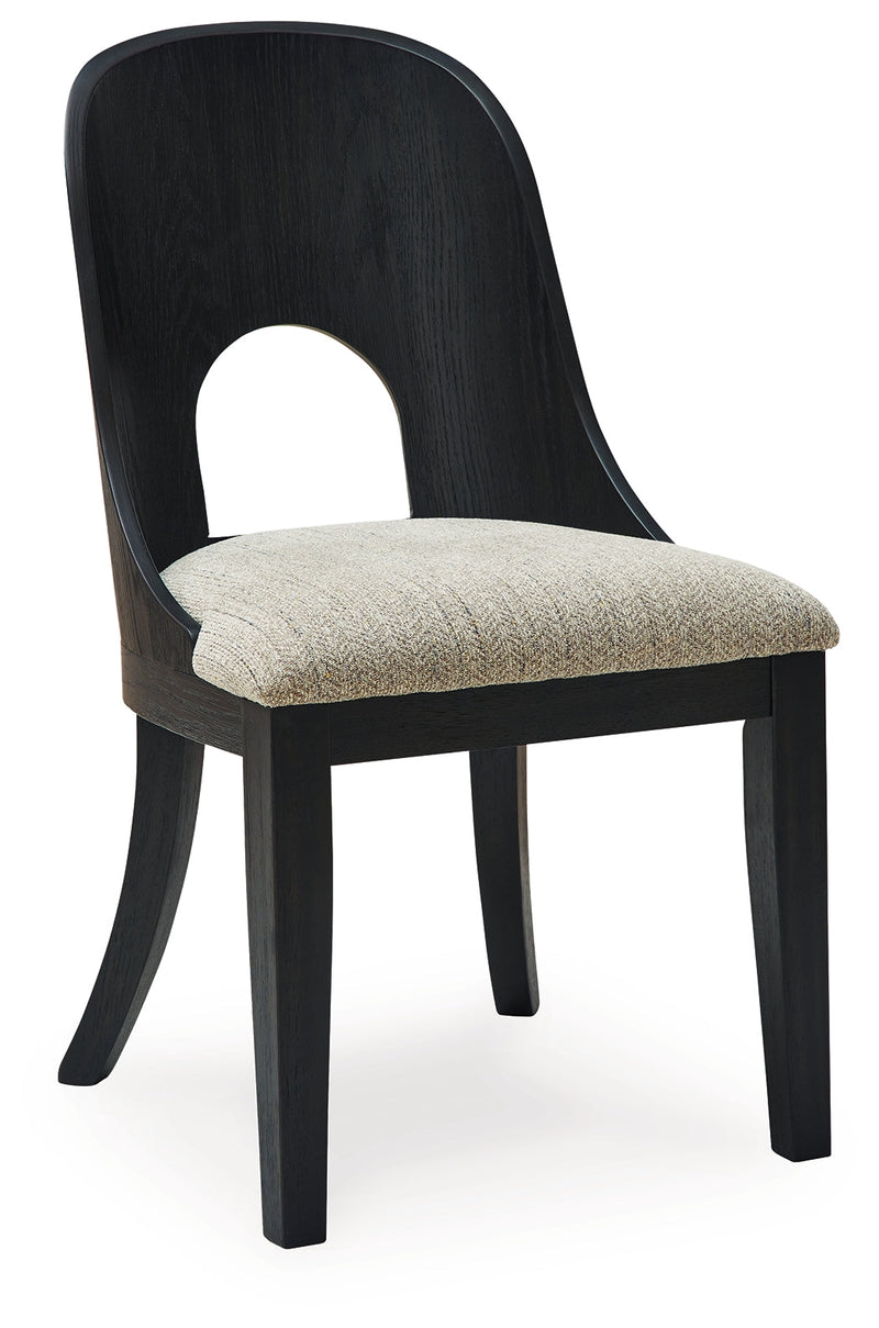 Rowanbeck Dining Table and 6 Chairs with Storage in Black from Ashley - Luna Furniture