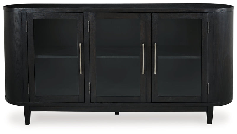 Rowanbeck Dining Table and 6 Chairs with Storage in Black from Ashley - Luna Furniture