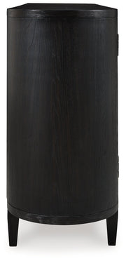 Rowanbeck Dining Table and 6 Chairs with Storage in Black from Ashley - Luna Furniture