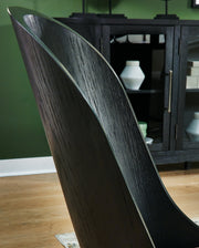 Rowanbeck Dining Table and 6 Chairs with Storage in Black from Ashley - Luna Furniture