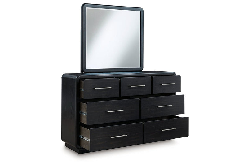 Rowanbeck Gray/Black Upholstered Panel Bedroom Set - Gate FurnitureBedroom Set