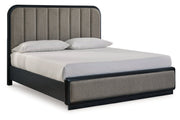 Rowanbeck Gray/Black Upholstered Panel Bedroom Set - Gate FurnitureBedroom Set