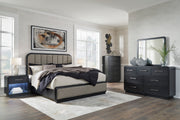 Rowanbeck Gray/Black Upholstered Panel Bedroom Set - Gate FurnitureBedroom Set