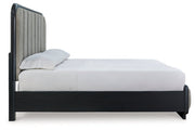 Rowanbeck Gray/Black Upholstered Panel Bedroom Set - Gate FurnitureBedroom Set