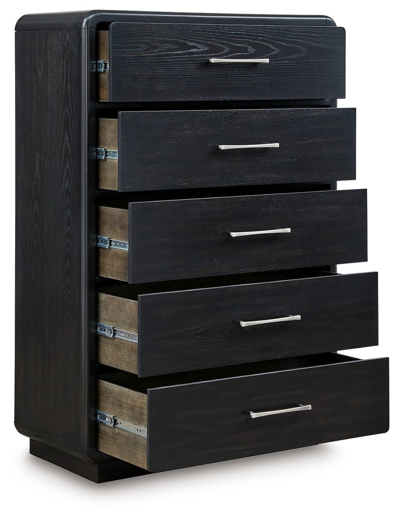 Rowanbeck Gray/Black Upholstered Panel Bedroom Set - Gate FurnitureBedroom Set
