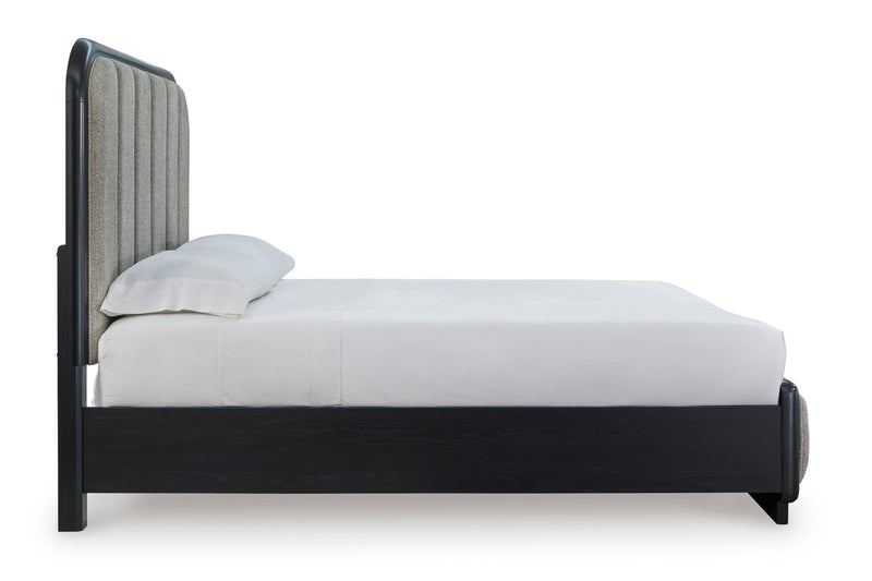 Rowanbeck Gray/Black Upholstered Panel Bedroom Set - Gate FurnitureBedroom Set