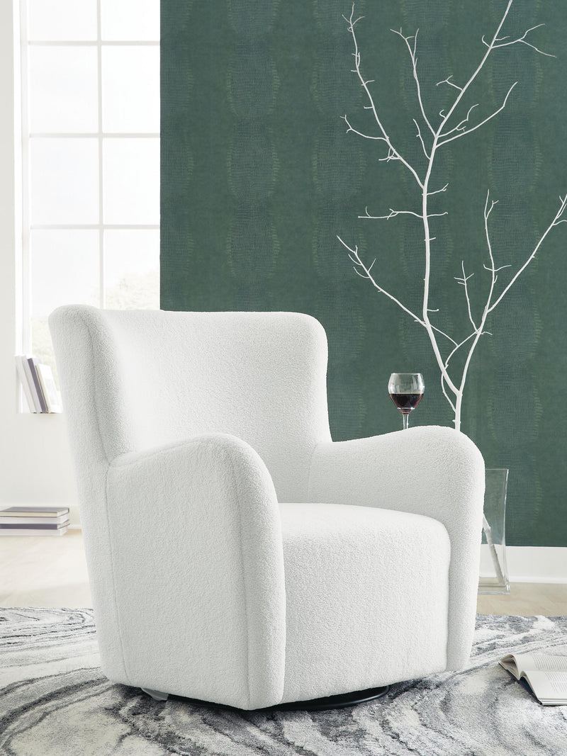 Rowenburg Cream Swivel Glider Accent Chair - A3000797