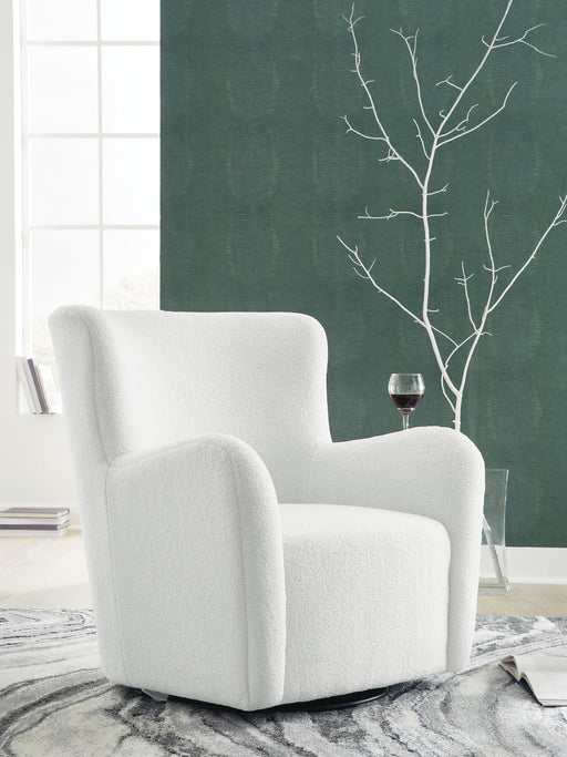 Rowenburg Cream Swivel Glider Accent Chair - A3000797