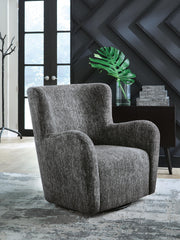 Rowenburg Heather Charcoal Swivel Glider Accent Chair - A3000796