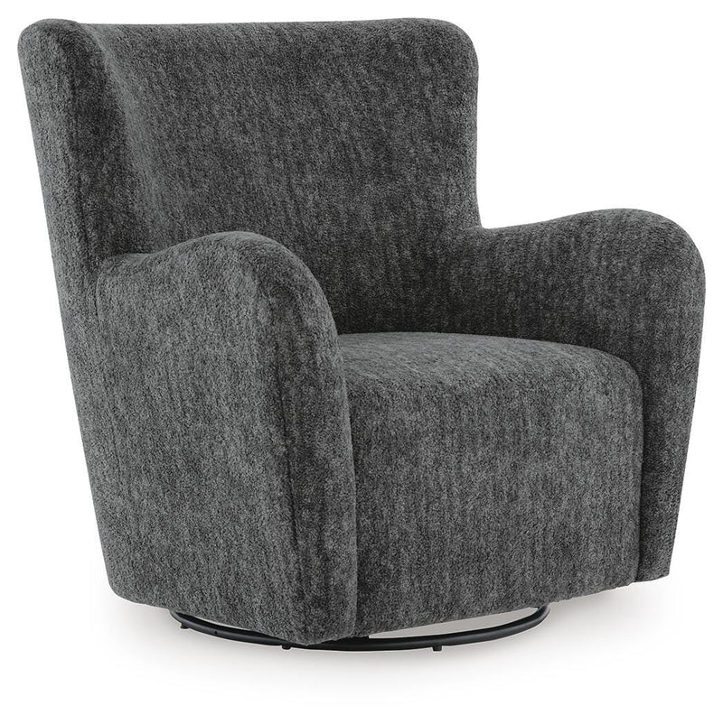 Rowenburg Heather Charcoal Swivel Glider Accent Chair - A3000796