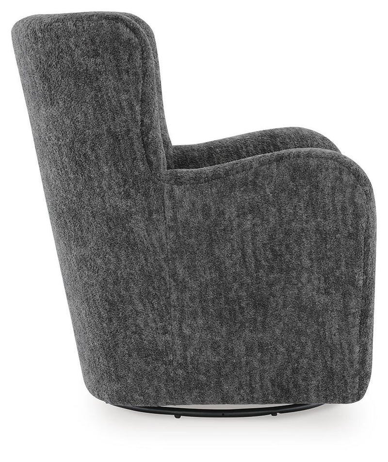 Rowenburg Heather Charcoal Swivel Glider Accent Chair - A3000796