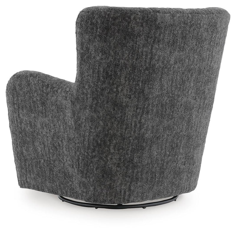 Rowenburg Heather Charcoal Swivel Glider Accent Chair - A3000796