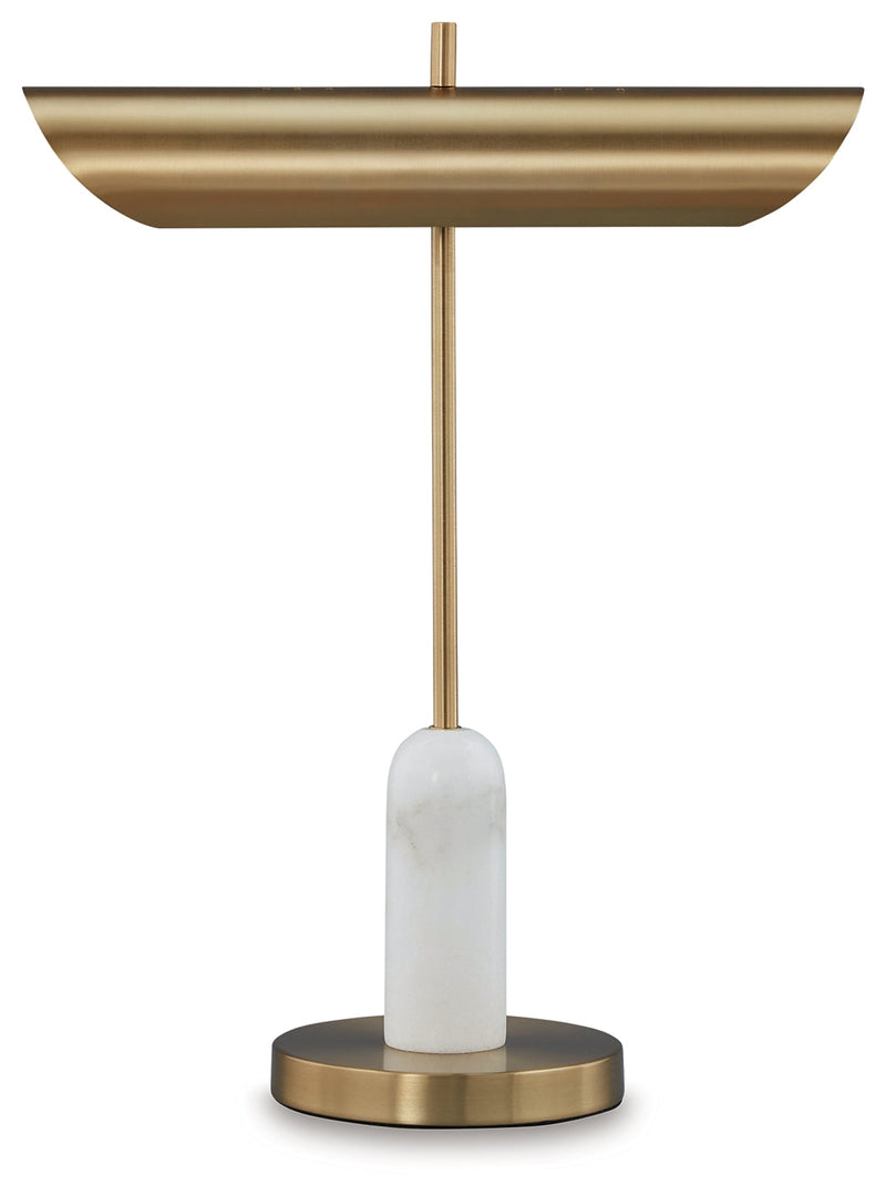 Rowleigh Gold Finish/White Desk Lamp - L734392