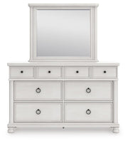 Rowlenstown Antique White Dresser and Mirror - PCB823B1