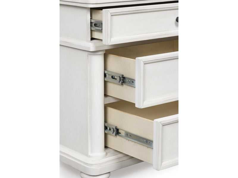 Rowlenstown Antique White Dresser and Mirror - PCB823B1