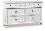 Rowlenstown Antique White Dresser - PCB823-31
