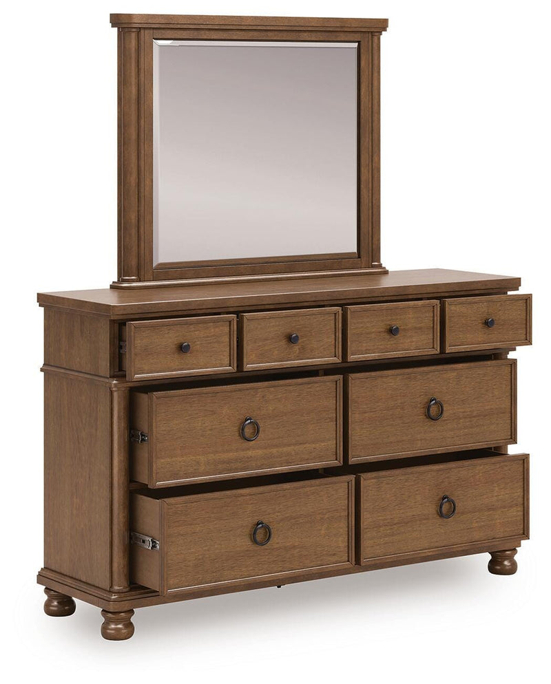 Rowlenstown Brown Dresser and Mirror - PCB824B1