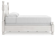 Rowlenstown California King Poster Bed and Dresser in Antique White - PKG023877