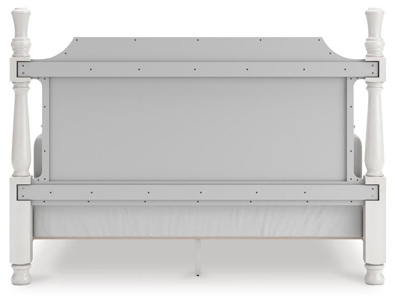 Rowlenstown California King Poster Bed and Dresser in Antique White - PKG023877