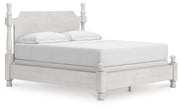 Rowlenstown California King Poster Bed, Dresser and Chest in Antique White - PKG023881