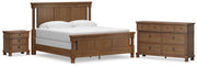 Rowlenstown California King Poster Bed with Dresser and Nightstand in Brown - PKG023763