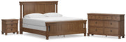 Rowlenstown California King Poster Bed with Dresser and Nightstand in Brown - PKG023768