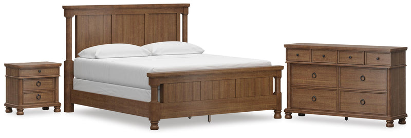 Rowlenstown California King Poster Bed with Dresser and Nightstand in Brown - PKG023768