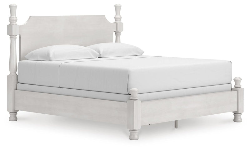 Rowlenstown King Poster Bed and Dresser in Antique White - PKG023872