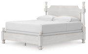Rowlenstown King Poster Bed and Dresser in Antique White - PKG023872