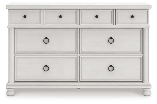 Rowlenstown King Poster Bed and Dresser in Antique White - PKG023872