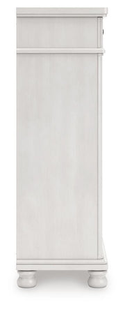 Rowlenstown King Poster Bed, Dresser and Chest in Antique White - PKG023876