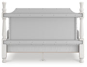 Rowlenstown King Poster Bed, Dresser and Mirror in Antique White - PKG023873