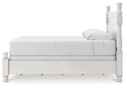 Rowlenstown King Poster Bed, Dresser and Mirror in Antique White - PKG023873