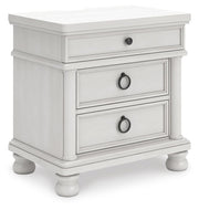 Rowlenstown King Poster Bed, Dresser, Mirror and Nightstand in Antique White - PKG023874