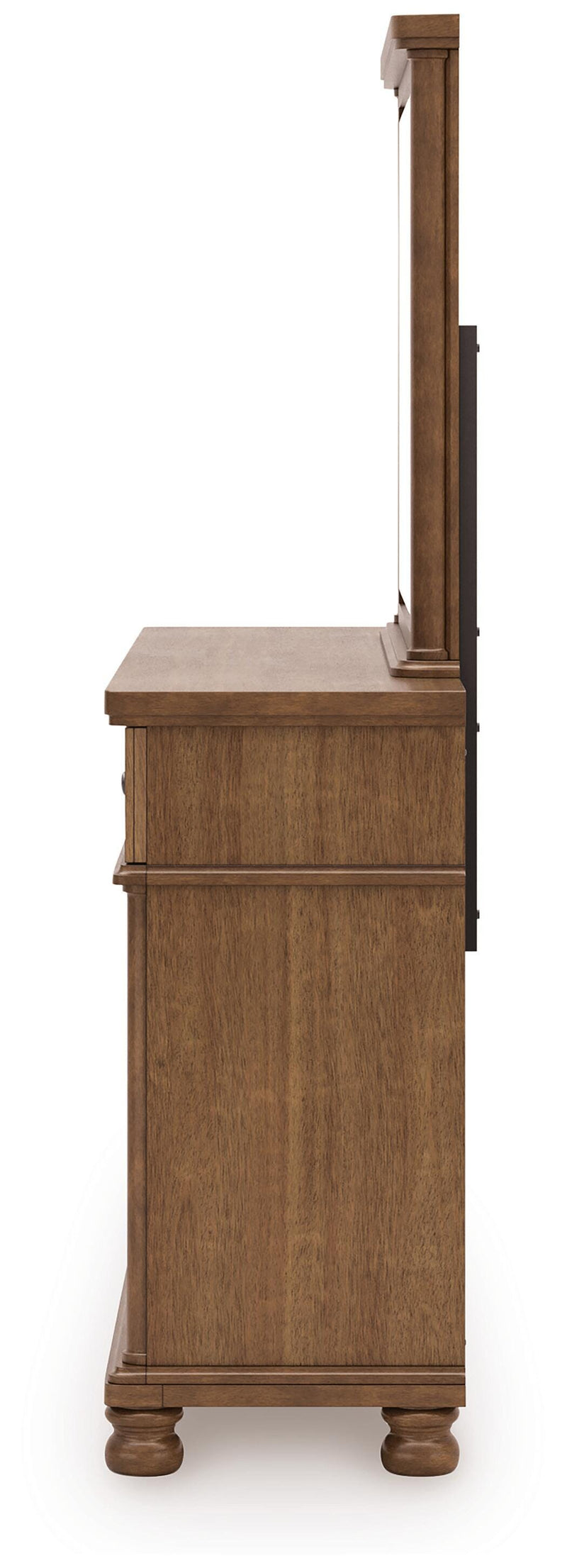 Rowlenstown King Poster Bed with Mirrored Dresser in Brown - PKG023761